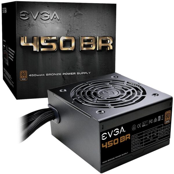 Fonte EVGA 450W, 80 Plus Bronze - 100-BR-0450-K